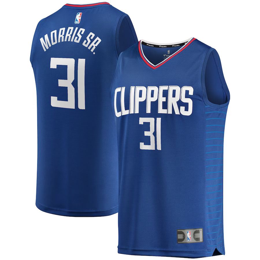 Men Los Angeles Clippers #31 Marcus Morris Fanatics Branded Royal Fast Break Road Player NBA Jersey